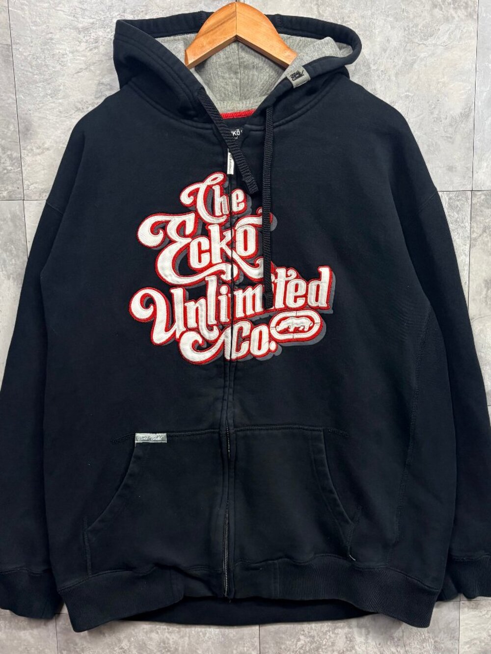 Ecko Unltd Embroidered Zip Hoodie XXL Y2K